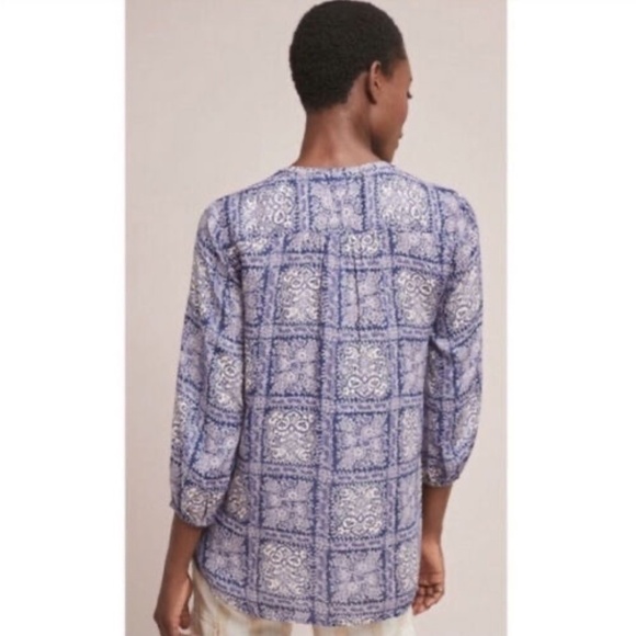 NWT!! Anthropologie AKEMI + KIN Coconino Printed Buttondown Buttons 3/4 Sleeves - Picture 6 of 9